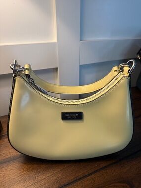 kate spade pale yellow leather shoulder bag